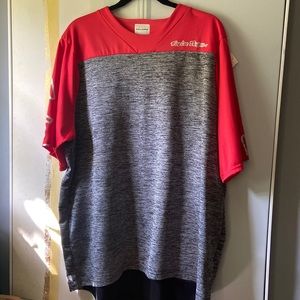 Excellent Troy Lee Biking Shirt XXL Red Grey Black MTB BMX